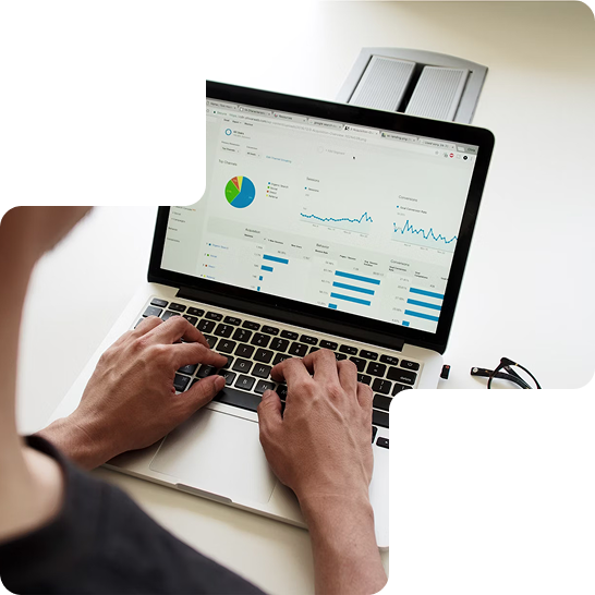 Dashboard analytics on laptop